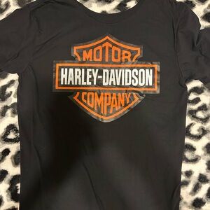Harley-Davidson Black and Orange Short Sleeve Tee